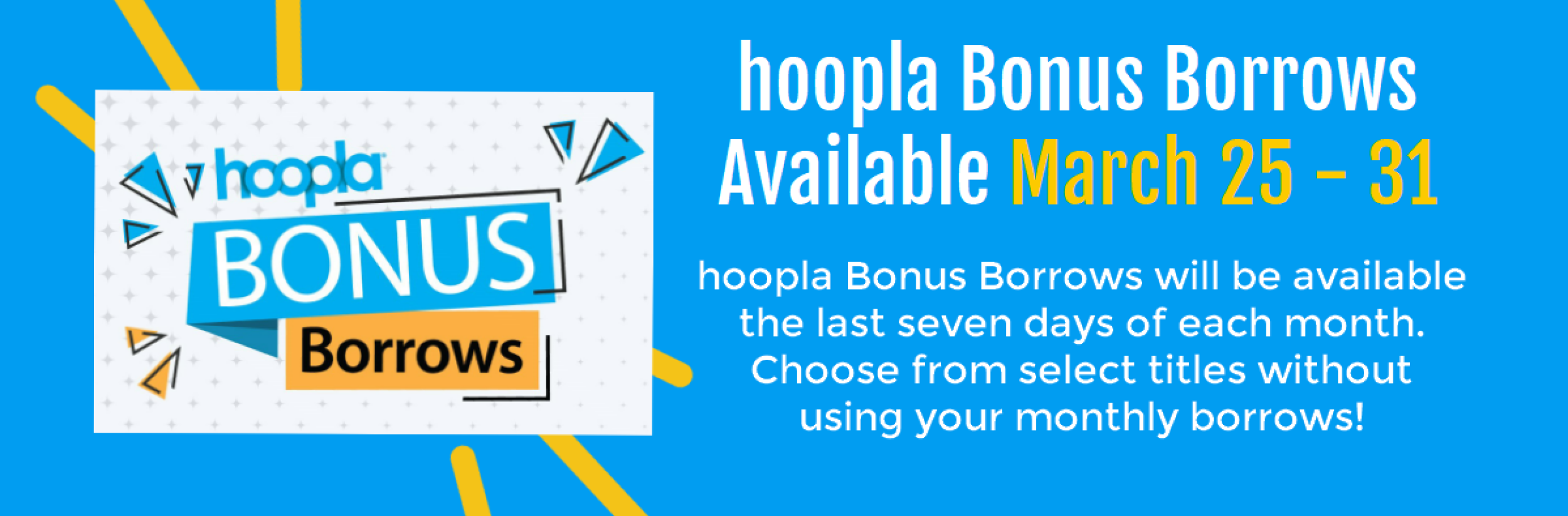 Image for "hoopla Bonus Borrows March 25-31, 2024"