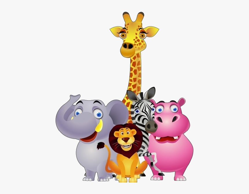elephant, lion, zebra, hippo, giraffe