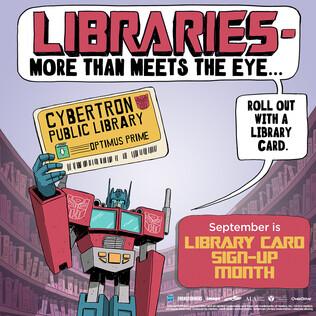 transformers library card sign up month