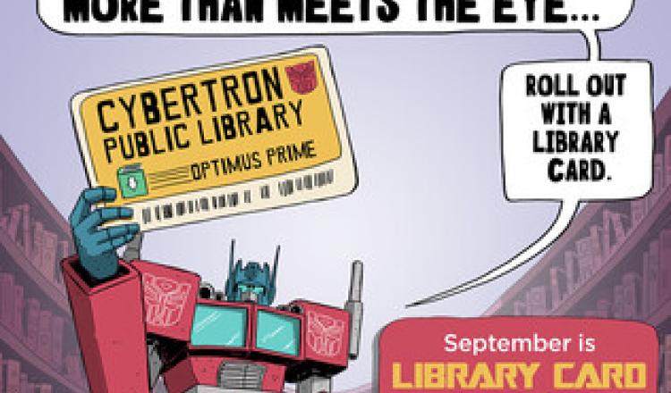 transformers library card sign up month