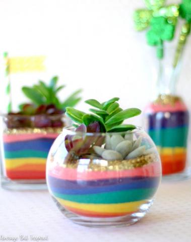image of rainbow sand terrariums