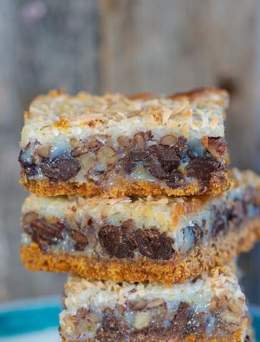 stack of magic cookie bars