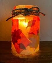 fall decorated mason jar