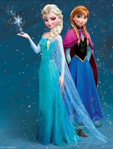 Elsa and Anna from the movie Frozen