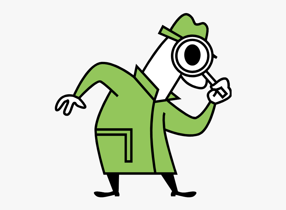 Detective with magnifying glass