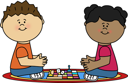 children playing a board game