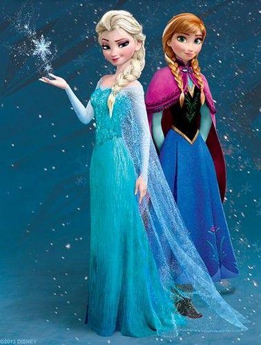 Elsa and Anna from the movie Frozen