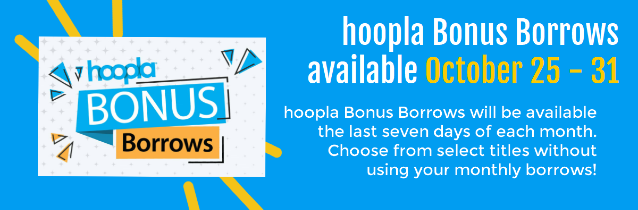 Image for "hoopla Bonus Borrows, October 25-31"